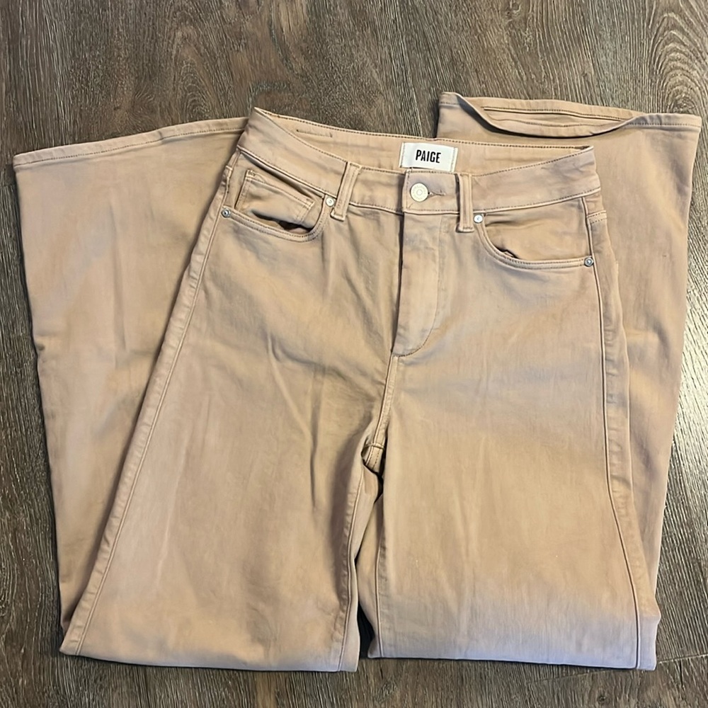PAIGE Wide Leg Pants in Light Taupe